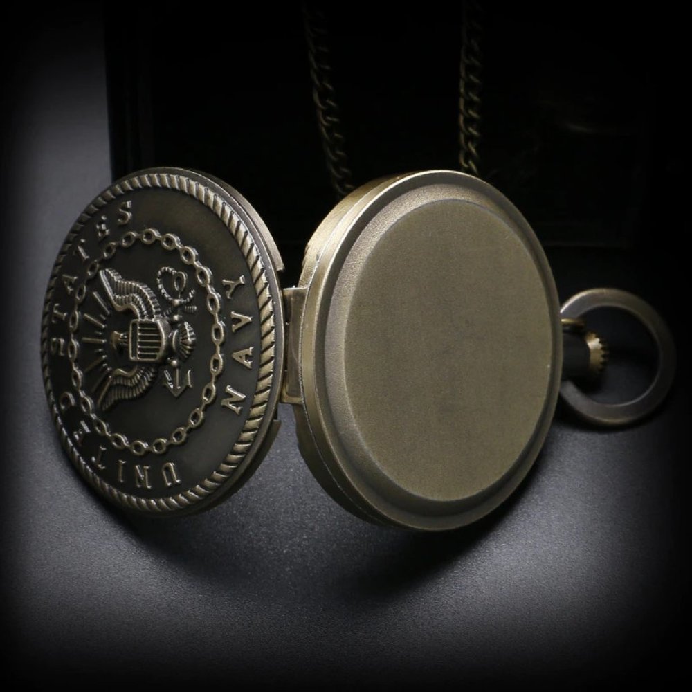 Navy Pocket Watch United States Naval Midshipmen Sailor Gift - Picture 4 of 5